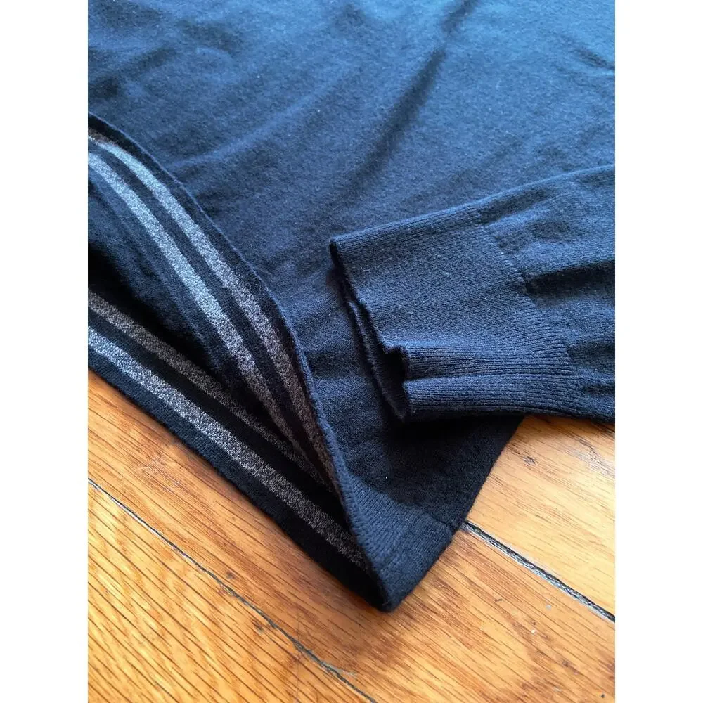 BANANA REPUBLIC Pima Cotton Cashmere 1/4 Zip Black Sweater Mens sz M